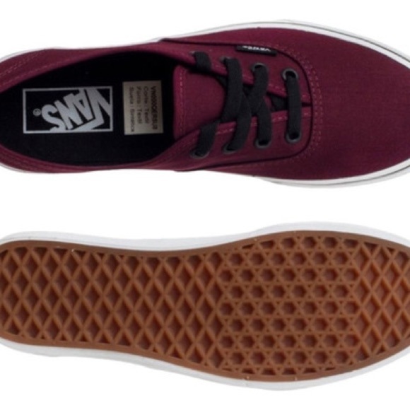 Vans Maroon Canvas Shoes with Black Accents - Picture 4 of 6